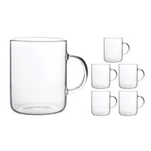 마카 내열유리 머그컵 M03 190ml, 6개