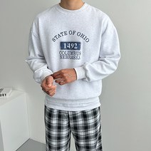 남자 1492 기모 맨투맨 4color 레터링 티셔츠 오버핏 봄 가을 겨울 상의 코디