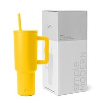 Simple Modern 40 oz Tumbler with Handle and Straw Lid | Insulated Cup Reusable Stainless Steel Water, -Sunshine