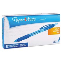 페이퍼메이트 Paper Mate 89466 프로파일 리트랙터블 볼펜 블루 1팩 펜 12개 케이스