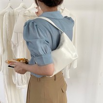 소프트 에나멜 바게트 숄더백 호보백