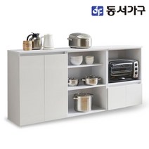 동서가구 소이 글로시 800 렌지대 수납장세트 YCW078, 화이트