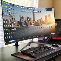 게이밍 27인치 144HZ 라운드형 곡면 울트라와이드, CN, 블랙 2k 165hz 플랫