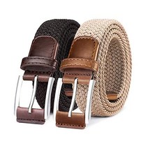 110367 남성용 벨트 2units ASIN 스트레치 꼰 선물 박스형 골프 캐주얼 바지 청바지 너비 1 38 