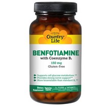 컨트리라이프 벤포티아민 150mg Benfotiamine 비타민B1 글루코스 메타볼리즘 비건 60 베지캡슐
