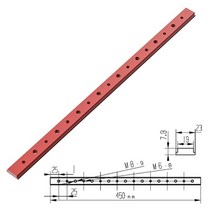 티트랙 T트랙 슬라이더 프로파일 목공 게이지100-450mm 빨간색 알루미늄 t 209, 구멍이 있는 1pc 450mm, 1개