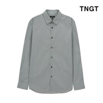 TNGT 95 100 사이즈 그레이 체크 면혼방 캐주얼셔츠