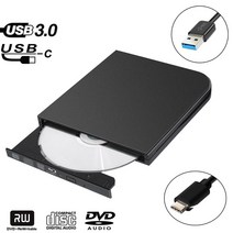 블루레이 외장cd롬 드라마 ODD USB C 타입-C 3.0 외부 DVD 드라이브 블루 레이 콤보 BD-ROM 3D 플레이어 RW, 한개옵션0