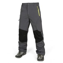 Muaney 남성용 스키 스노우 방수 소프트쉘 아웃도어 하이킹 벨루어 안감 지퍼 바닥 다리 D.gray705-플리스, Small