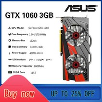 추천제품ASUS GeForce GTX 1060 3G 5G 6G 8008MHz PCI-E 3.0x16 GDDR5 160-192bit NVIDIA 비디오 카드 데, Asus-GTX-1060-3GB