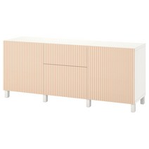 이케아 베스토 수납콤비네이션+서랍 - 화이트 비에르셰비켄/자작나무무늬목 180x42x74 cm