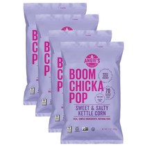 Angie’s BOOMCHICKAPOP Sweet & Salty Kettle Corn Popcorn 붐치카팝 스위트 앤 솔티 케틀 콘 팝콘 198g 4팩, 1개