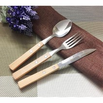 홈브런치용 포크 나이프 우드커트러리 레스토랑스푼, 우드 숟가락