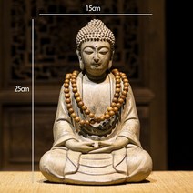 반가사유상미니어처 새로운 중국 스타일 큰 자비로운 부처님 머리 동상 선 장식품 동남아시아 입구 복도 불교, 불현이 있는 불상(높이 25cm)
