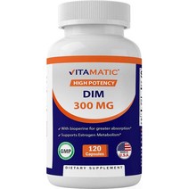 미국직구 바이오페린 300mg 베지캡슐 120개를 포함한 비타민 딤(디인돌릴메탄) - 4개월 서플라이, 수량, 상세참조