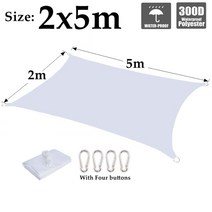 시스템파고라 폴리에스테르 소재 화이트 방수 차양 야외 정원 캐노피 그늘 항해 쉼터 수영장 천막, 15 2mx5m