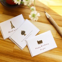미니엽서 봉투5set 남자친구쿠폰만들기 곰신편지지, 1개, 에펠탑