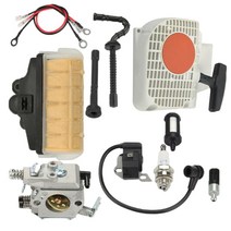 Stihl MS230 MS250 021 023 025 MS210 리코일 스타터 스파크 플러그 에어 필터 연료 파이프 점화 코일 용 기화기 Ture Up 키트 앱스트