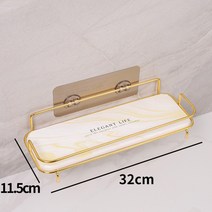 부착식 골드트레이 벽선반 욕실용품정리 스테이샵 칫솔 컵정리선반 세면대보관함 규조토마블패드 2층, 【스텐】배합-규조니흡수패드