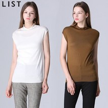 리스트 분위기있는 미니멀 세미 터틀넥 니트