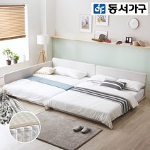 동서가구 민디 가드형 패밀리침대 Q+Q (케미컬50T), 연그레이