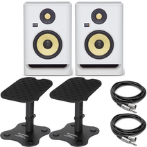 KRK RP5 G4 화이트 x MS180-5 데스크 스피커 스탠드 패키지
