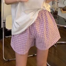 여성반바지 여름여성바지 파스텔 면 홈웨어 허리밴딩 여름 꽃패턴 잠옷 (다올샵)_789EA