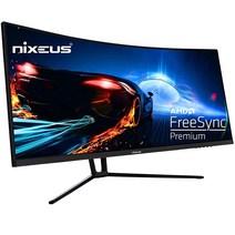 Nixeus EDG 34인치 울트라와이드 3440 x 1440 AMD Radeon FreeSync 인증 144Hz 1500R 곡선형 게이밍 모니터 틸트 전용 스탠드 포함 (NX-