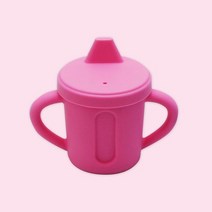 DIOME 실리콘 스파우트 컵 핑크 / 키즈맘아트 유아 아기 어린이 식습관 안전한 흡착 식판 수저 저분 스푼 젓가락 볼 빨대 컵 식기 매트 턱받이 테이블 홈스쿨
