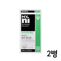 마이니 활력멀티맨 멀티비타민 종합비타민 미네랄 영양제 포맨 남성 비타민제 중년 요오드 마카 산수유 마늘 옥타코사놀 피로회복 에너지 보충제, 2병, 60정