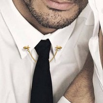 피케이몰 셔츠 고급 카라 클립 정장 데코 넥타이 브로치, 1개, 검정