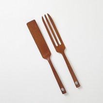 [JAJU/자주] 옻칠 누들 포크 긴뒤집개 세트_30CM, 다크브라운