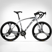 BIKERACE 고탄소강 입문용 자전거 26인치 경량 로드 싸이클, E.27단 일체형 티타늄실버