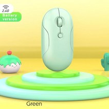 레이저 무선 마우스 노트북 컴퓨터 pc 용 ryra bluetoth 음소거 미니 초박형 단일 모드 배터리 게임용, 녹색 배터리