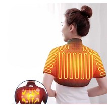 상체 찜질기 어깨 결림 팔 등 승모근 찜질 전기 온열, 남성용 블랙 L