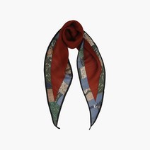 아리 보더패치워크 울실크 미니마름모 스카프 (자체제작)