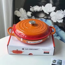 [르 쿠르제] 무쇠냄비 26cm 설화문양 전골 다용도 쿨컬러, 귤색