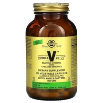 Solgar Formula V VM-75 킬레이트 미네랄 함유 종합비타민 베지 캡슐 120정