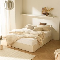 [수면밀도] 허리 디스크 환자가 만든 침대 프레임 S/SS/Q/K, 무헤드, 아이보리