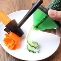 야채 조각 커터기 꽃 장식 만들기 도구 야채 샐러드 롤 슬라이서 물결 제작 요리 주방 야채칼, 단일사이즈, C.핸들 X 깔때기형