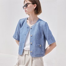 리안뉴욕 스티치 트위드 반팔 자켓