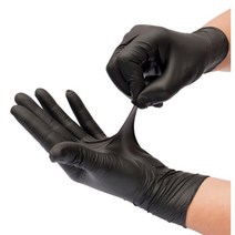 라이프와우 니트릴 라텍스 작업용 정비 원예 미용 기능사 세차 장갑 파우더프리 100매 L, 블랙, 라이프와우 장갑 100매