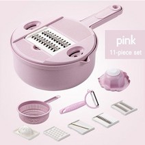 탕파절단기 고추절단기 업소용 11 In 1 주방 액세서리 만돌린 슬라이서 야채 감자 필러 당근 양파 강판 스, 01 pink