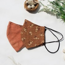 루디아 감물마스크 천연염색 필터 향균 방수 감물원단 꽃무늬 플라워 필터교체