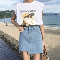 마롱패션 빈티지 데님 청치마 청 스커트 연청 중청 마롱