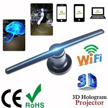 3D홀로그램팬 프로젝터 디스플레이 광고판 3d 이미징 램프 3d 로고 조명 장식 10, EU Plug App WiFi