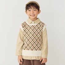 바브키즈 꽃니트조끼