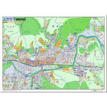 안양시 만안구 종합 지번지도 210cm X 150cm KY, 2.종이코팅＋족자(＋30000원)