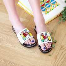 장식 이지룩 편한 슬리퍼 컬러풀 비즈