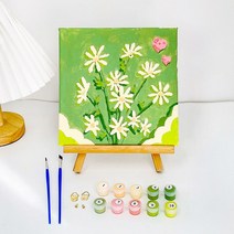 요우니 DIY 그림그리기 튤립 유화 세트 +삼각대, 데이지20x20cm+삼각대24x18cm